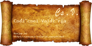 Csécsei Valéria névjegykártya
